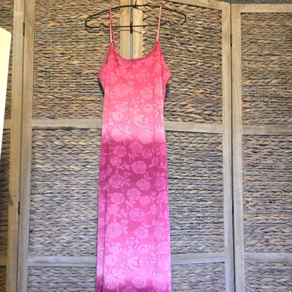 Slinky Spaghetti Strap Dress Midi- Vintage